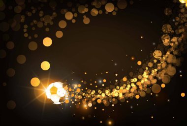 Futbol Kupası Altın renk arka plan. Vektör aydınlatma