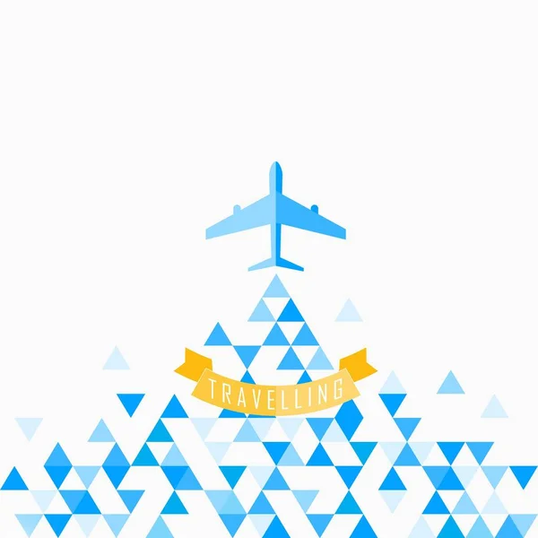 旅游飞机蓝色 平面图标现代设计风格矢量插画概念 — 图库矢量图片