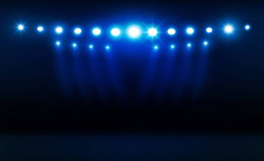 Parlak Stadyumu arena ışıklar tasarım vektör. Vektör aydınlatma