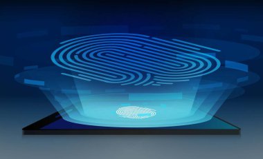 Parmak Tarayıcı Akıllı Telefon Dokunmatik Telefon Parıldıyor ve Kişi