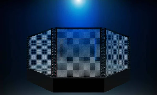 Boks ringi Mma arena ve projektör tasarımı. — Stok Vektör