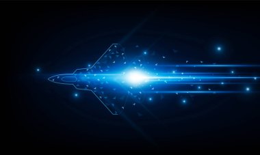 Yüksek hız kavramı. Arrow Light formundaki savaş jeti teknoloji arka planında Hitech iletişim konsepti yenilik arka planı, vektör tasarımı