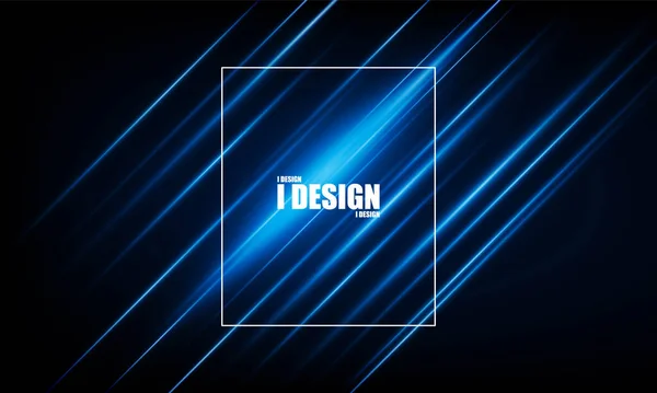 Tecnología Abstracta Vector Fondo Con Líneas Luces Texto Diseño Marco — Archivo Imágenes Vectoriales