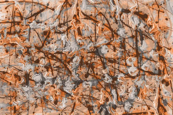 Oranje Abstracte Achtergrond Met Verf Spatten Textuur — Stockfoto