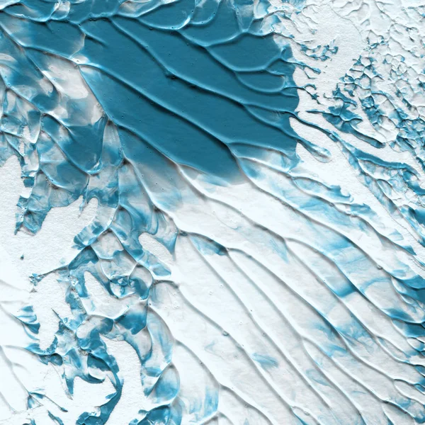 蓝色丙烯酸涂料纹理 抽象背景 — 图库照片