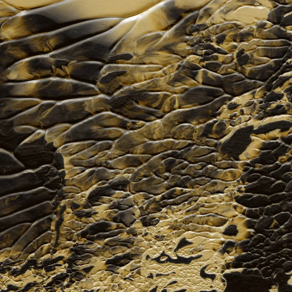 Zlatá Akrylová Barva Textury Abstraktní Pozadí — Stock fotografie