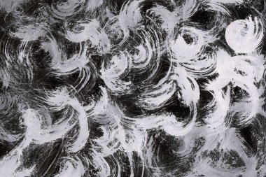 Soyut Beyaz boya doku siyah arka plan üzerine splatters