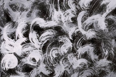 Soyut Beyaz boya doku siyah arka plan üzerine splatters