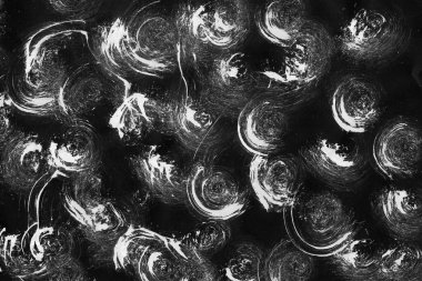 Soyut Beyaz boya doku siyah arka plan üzerine splatters