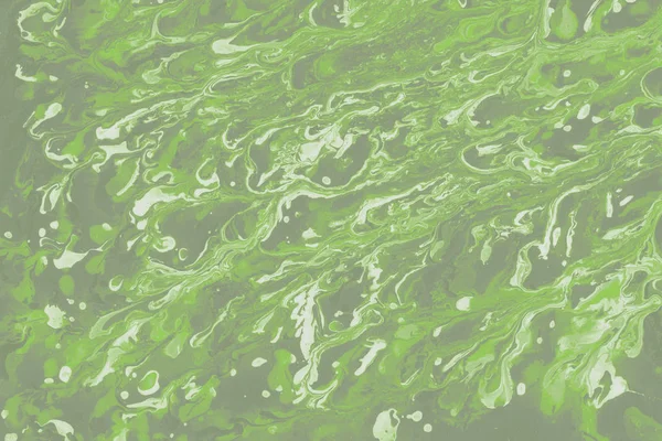Celý Rám Obrazu Pozadí Zelené Abstraktní Malby — Stock fotografie
