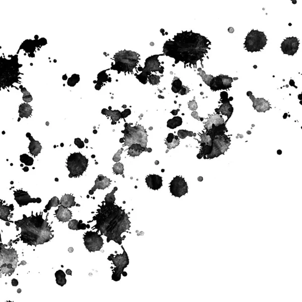Zwarte Verf Splatters Textuur Abstracte Achtergrond — Stockfoto