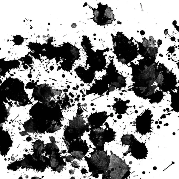 Fekete Festék Splatters Textúra Absztrakt Háttér — Stock Fotó