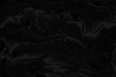 Siyah kağıt dokusu üzerinde gri akrilik boya ile. Kaotik soyut organik tasarım.