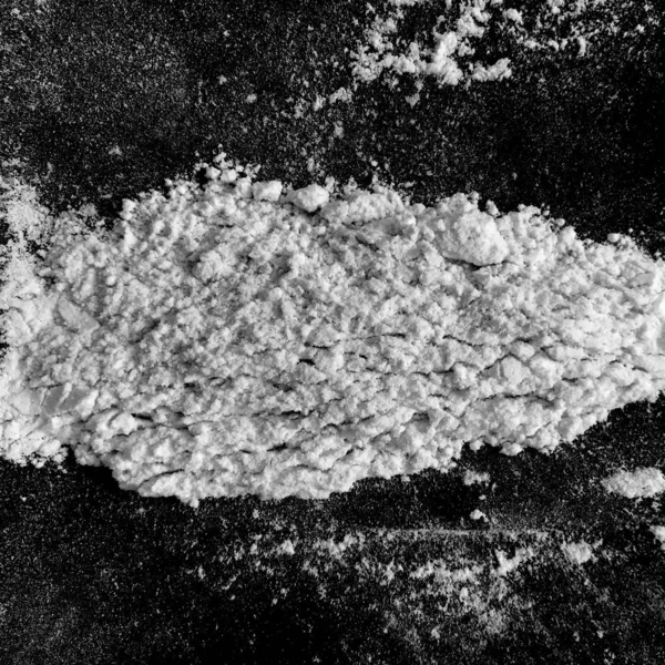 Fundo Abstrato Com Farinha Branca Superfície Escura — Fotografia de Stock