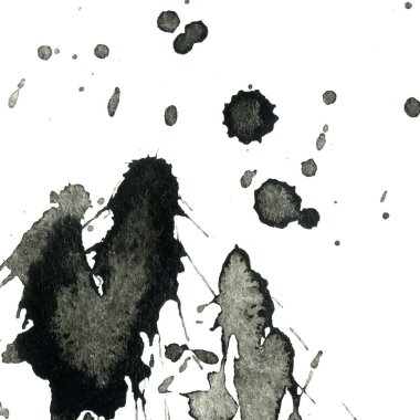 Beyaz arka plan doku soyut siyah boya splatters