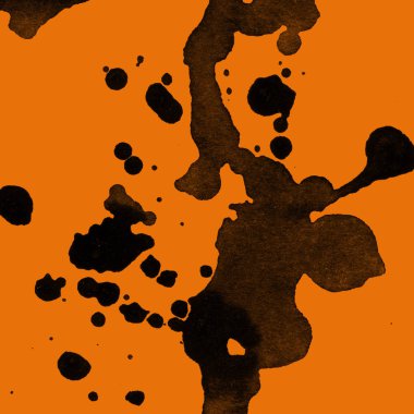 orangebackground doku soyut siyah boya splatters