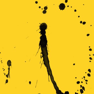 sarı arka plan doku soyut siyah boya splatters