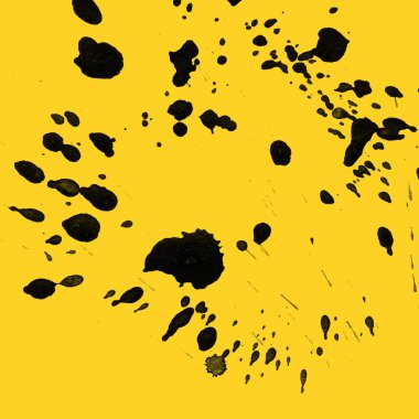 sarı arka plan doku soyut siyah boya splatters