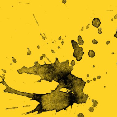 sarı arka plan doku soyut siyah boya splatters