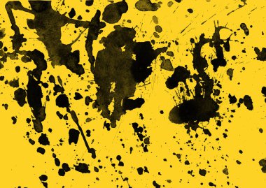 Soyut Beyaz boya doku siyah arka plan üzerine splatters
