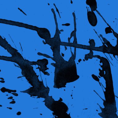 mavi arka plan doku soyut siyah boya splatters