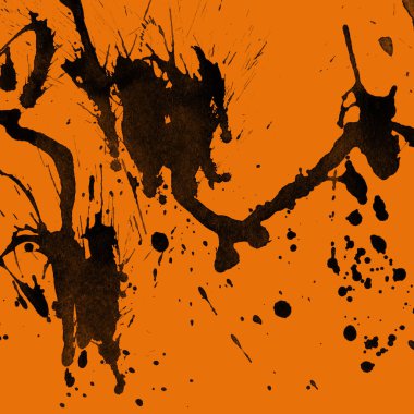 orangebackground doku soyut siyah boya splatters