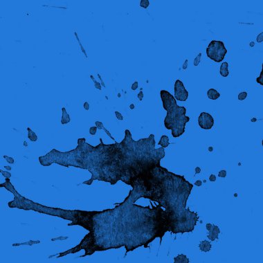 mavi arka plan doku soyut siyah boya splatters
