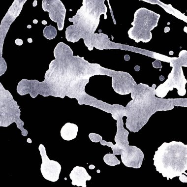 Soyut Beyaz boya doku siyah arka plan üzerine splatters