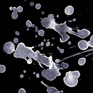Soyut Beyaz boya doku siyah arka plan üzerine splatters