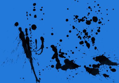 mavi arka plan doku soyut siyah boya splatters