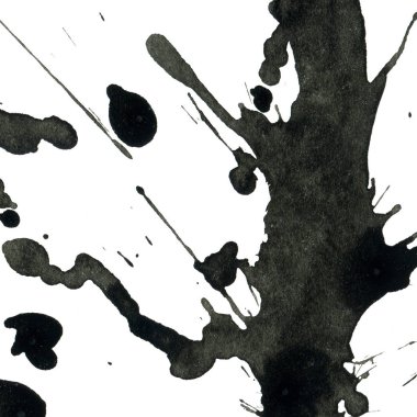 Beyaz arka plan doku soyut siyah boya splatters