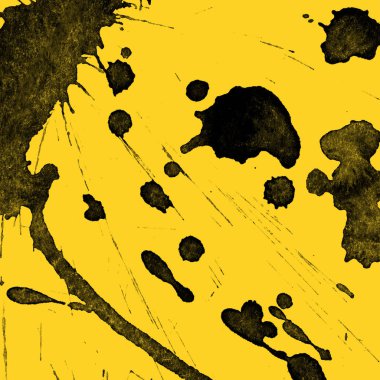 sarı arka plan doku soyut siyah boya splatters