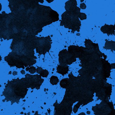 mavi arka plan doku soyut siyah boya splatters