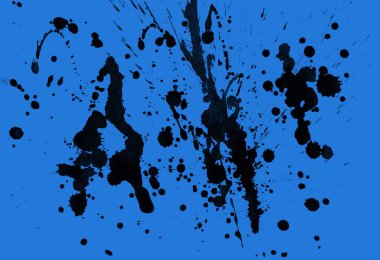 mavi arka plan doku soyut siyah boya splatters