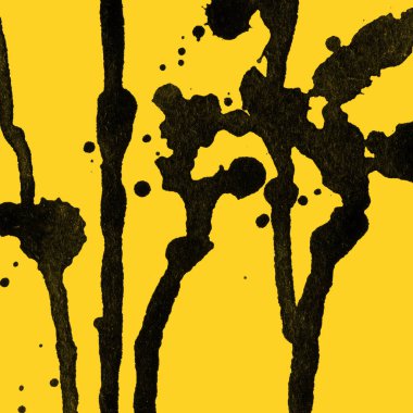 sarı arka plan doku soyut siyah boya splatters