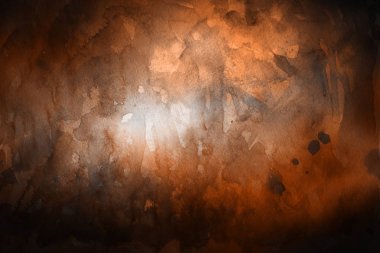 Kağıt arka plan üzerinde turuncu suluboya boya