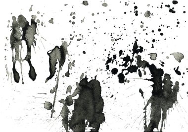 Beyaz arka plan doku soyut siyah boya splatters