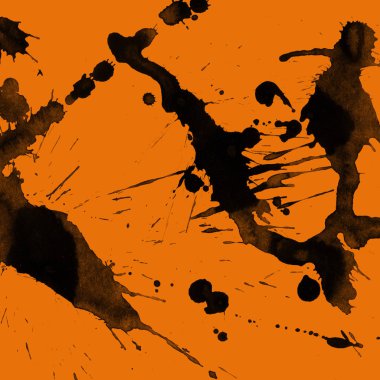 orangebackground doku soyut siyah boya splatters