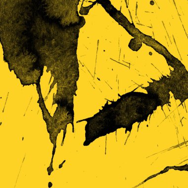 sarı arka plan doku soyut siyah boya splatters
