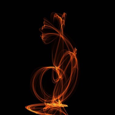 koyu arka plan üzerinde ateşle soyut duvar kağıdı