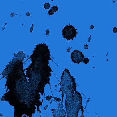 mavi arka plan doku soyut siyah boya splatters