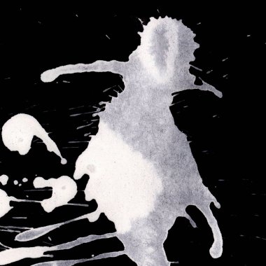 Soyut Beyaz boya doku siyah arka plan üzerine splatters
