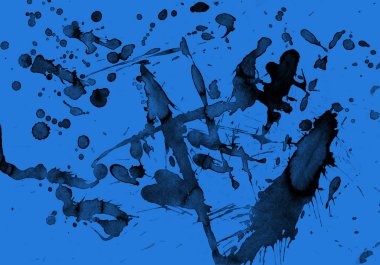 mavi arka plan doku soyut siyah boya splatters
