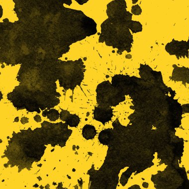 sarı arka plan doku soyut siyah boya splatters