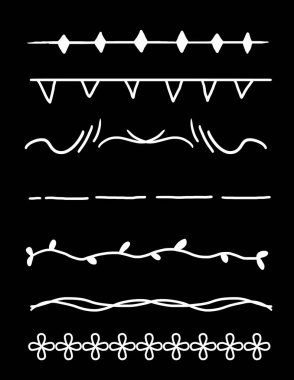 koyu arka plan üzerinde beyaz dekoratif kenarlık çizgisi