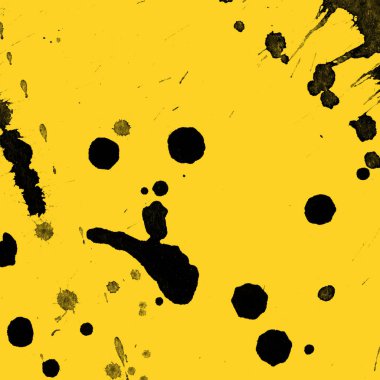 sarı arka plan doku soyut siyah boya splatters