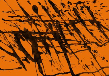 orangebackground doku soyut siyah boya splatters