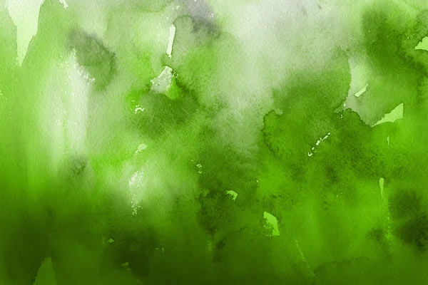 Groene Aquarel Verf Abstracte Achtergrond Van Papier — Stockfoto