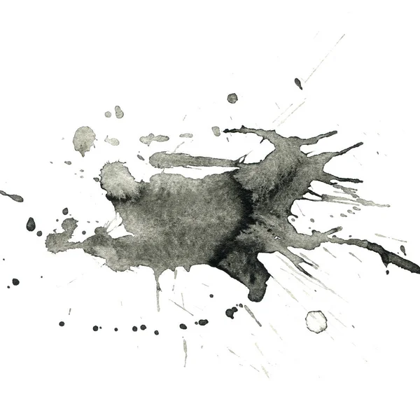 Abstracte Zwarte Verf Splatters Textuur Witte Achtergrond — Stockfoto