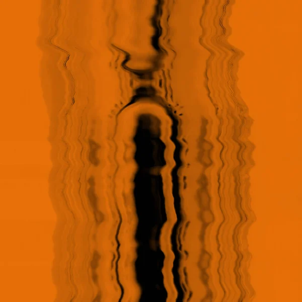 抽象数字屏幕故障效果纹理 橙色和黑色 — 图库照片